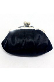 Satin Evening Handmade Flower Bridesmaids Black Handbag