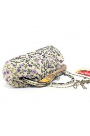 Linen Embroidery Bead Handbag/Clutche