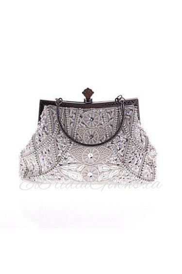 Women's Pearl Diamonds Beaded Delicate Evening Bag