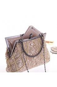 Women's Pearl Diamonds Beaded Delicate Evening Bag