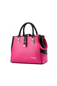 Women PU Baguette Tote Pink / Black