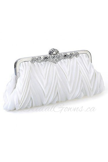 Women Chiffon /Satin Minaudiere Shoulder Bag / Clutch / Evening Bag White / Purple / Brown / Red / Silver / Black