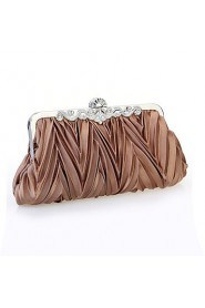 Women Chiffon /Satin Minaudiere Shoulder Bag / Clutch / Evening Bag White / Purple / Brown / Red / Silver / Black