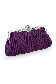 Women Chiffon /Satin Minaudiere Shoulder Bag / Clutch / Evening Bag White / Purple / Brown / Red / Silver / Black