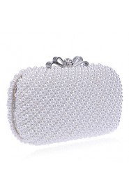 Women High grade Hand made Pearl Bow Evening Bag