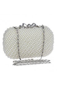 Women High grade Hand made Pearl Bow Evening Bag