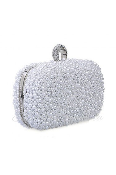 Women Imitation Pearl / Satin Casual Clutch Shoulder Bag / Clutch / Evening Bag White / Beige / Champagne