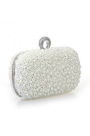 Women Imitation Pearl / Satin Casual Clutch Shoulder Bag / Clutch / Evening Bag White / Beige / Champagne