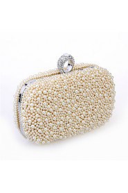 Women Imitation Pearl / Satin Casual Clutch Shoulder Bag / Clutch / Evening Bag White / Beige / Champagne