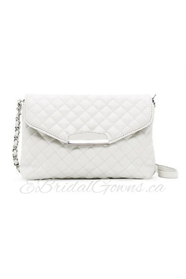 Women Quilted Shoulder Bag PU Leather Flap Front Crossbody Envelope Bag Clutch