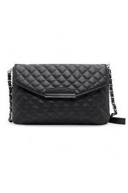 Women Quilted Shoulder Bag PU Leather Flap Front Crossbody Envelope Bag Clutch