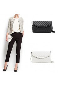 Women Quilted Shoulder Bag PU Leather Flap Front Crossbody Envelope Bag Clutch