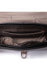 Women Real Genuine Cowhide Leather Baguette Clutch Purse Messenger Shoulder Hand Bag Chain Quilted Black