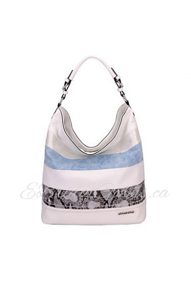 Women PU Shopper Shoulder Bag / Tote / Cross Body Bag White / Beige / Blue / Black