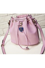 Women PU Barrel Shoulder Bag White / Pink / Blue / Green / Yellow / Black