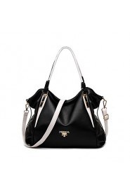 Women PU Weekend Bag Tote White / Black