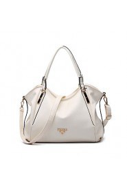 Women PU Weekend Bag Tote White / Black