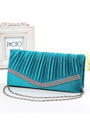 Women Satin Minaudiere Clutch / Evening Bag White / Pink / Blue / Gold / Black