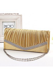 Women Satin Minaudiere Clutch / Evening Bag White / Pink / Blue / Gold / Black