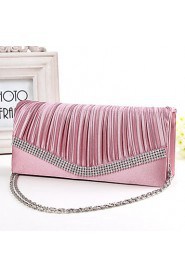 Women Satin Minaudiere Clutch / Evening Bag White / Pink / Blue / Gold / Black