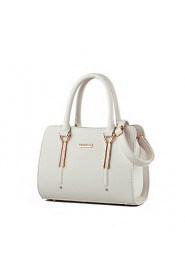 Women PU Duffel Tote White / Black