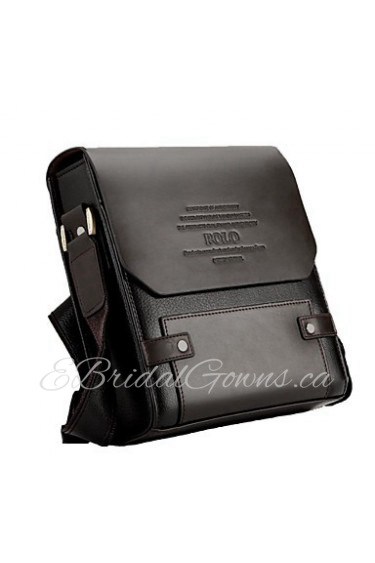 Men's PU Leather Flap Top Casual Business Crossbody Bag