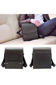 Men's PU Leather Flap Top Casual Business Crossbody Bag