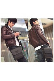 Men's PU Leather Flap Top Casual Business Crossbody Bag