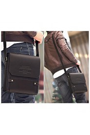 Men's PU Leather Flap Top Casual Business Crossbody Bag