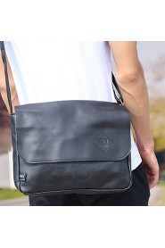 Men's PU Messenger Shoulder Bag Brown/Black