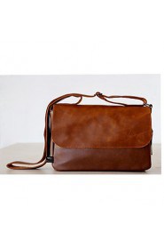 Men's PU Messenger Shoulder Bag Brown/Black