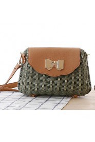 Women Straw Sling Bag Shoulder Bag White / Beige / Pink / Green / Orange / Brown / Khaki