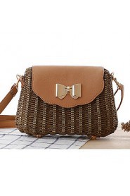 Women Straw Sling Bag Shoulder Bag White / Beige / Pink / Green / Orange / Brown / Khaki