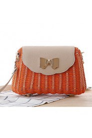 Women Straw Sling Bag Shoulder Bag White / Beige / Pink / Green / Orange / Brown / Khaki