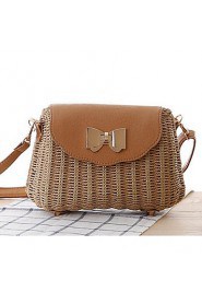 Women Straw Sling Bag Shoulder Bag White / Beige / Pink / Green / Orange / Brown / Khaki