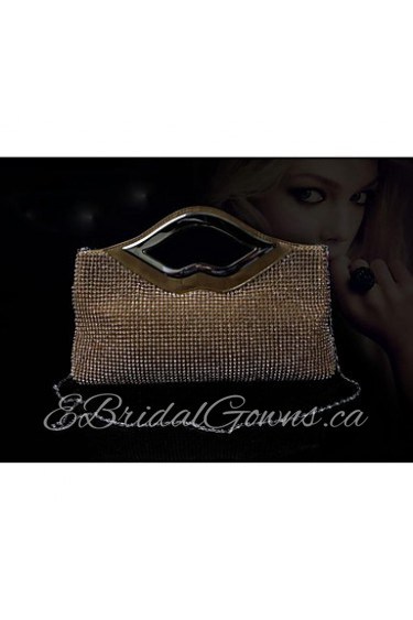 Satin with Alumium and Rhinestone Wedding /Special Occasion Evening Handbags/Clutchs(More Colors)