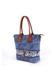 Women Denim Shopper Tote Blue