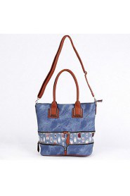 Women Denim Shopper Tote Blue