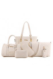 Women PU Barrel Shoulder Bag / Tote / Satchel White / Blue / Gold / Brown / Black