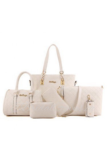 Women PU Barrel Shoulder Bag / Tote / Satchel White / Blue / Gold / Brown / Black