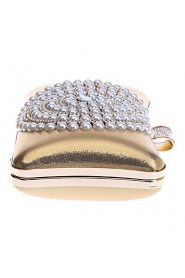 Women Elegant High grade Pearl Diamonds Evening Bag