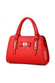 Women PU Baguette Shoulder Bag / Tote Red / Black