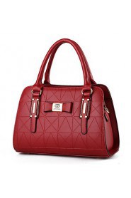 Women PU Baguette Shoulder Bag / Tote Red / Black