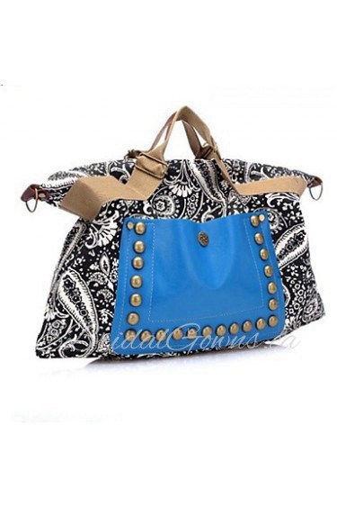 Lady's Fashion Bohemia Style Canvas Rivet Tote