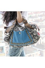 Lady's Fashion Bohemia Style Canvas Rivet Tote