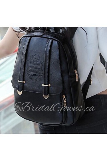 Women's PU Backpack Black