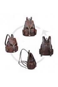 Women PU Bucket Backpack / Travel Bag Gold / Brown / Black