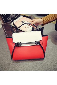 Women PU Baguette Tote White / Red / Black