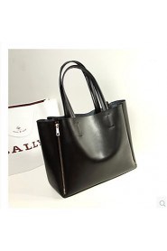 Women PU Weekend Bag Tote Black