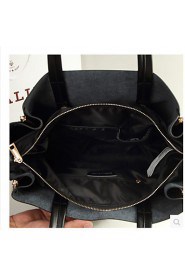 Women PU Weekend Bag Tote Black